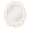 Clayre & Eef Mirror 50x5x60 Specchio da parete ovale in vetro MDF bianco con uccelli