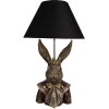 Clayre & Eef 5LMC0033 Lampada da tavolo coniglietto con corona nero/marrone 37x61 cm