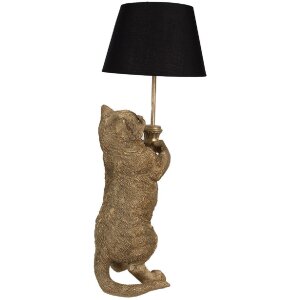 Clayre & Eef 5LMC0037 Lampada da tavolo gatto bronzo E27/max 1x60W 31x24x62 cm
