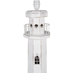 Clayre & Eef 5LMP278W Lampada da terra Lighthouse Design Bianco 23x23x140 cm E27/max 60W