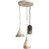 Clayre & Eef 5LMP320 Lampada a sospensione Vintage White Black Ø70x95cm E14 3x25W