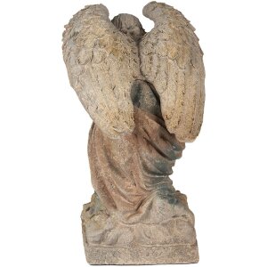 Clayre & Eef 5MG0043 Angelo decorativo in posa di preghiera effetto antico 41x45x65 cm