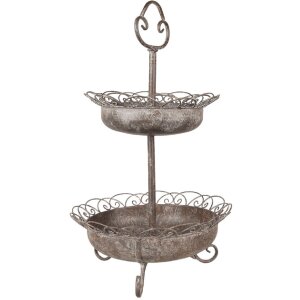 Clayre & Eef 5Y1205 Etagere in metallo argento...
