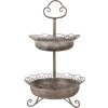 Clayre & Eef 5Y1205 Etagere in metallo argento vintage Ø 37x61 cm