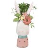 Clayre & Eef 5Y1214 Vaso di fiori coniglio rosa turchese 29x19x62 cm