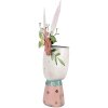 Clayre & Eef 5Y1214 Vaso di fiori coniglio rosa turchese 29x19x62 cm