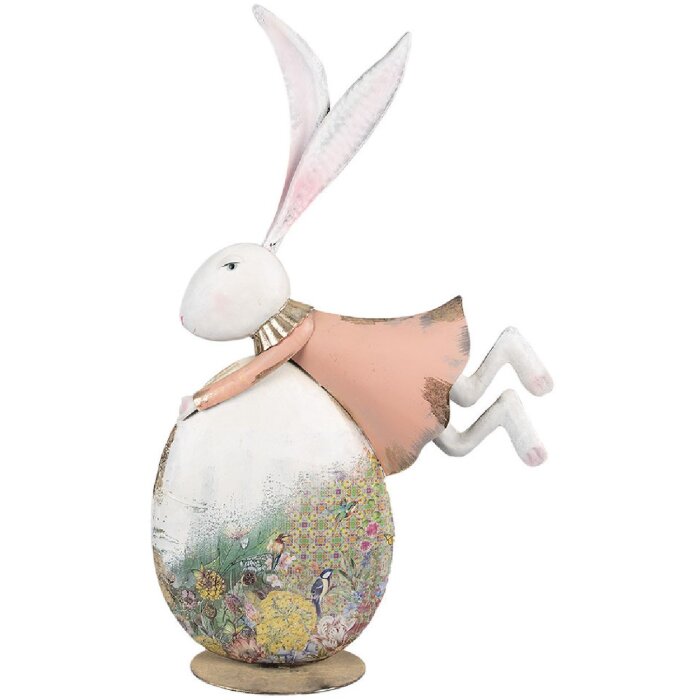 Clayre & Eef 5Y1215 Coniglietto di Pasqua decorativo rosa pastello 35x11x56 cm
