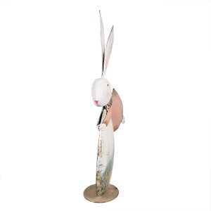 Clayre & Eef 5Y1215 Coniglietto di Pasqua decorativo rosa pastello 35x11x56 cm