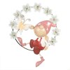 Clayre & Eef 5Y1222 Decorazione murale corona di fiori nani 50x9x61 cm