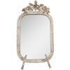 Clayre & Eef 62S296 Specchio da tavolo bianco antico 25x6x48 cm Decorazione floreale