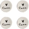 Clayre & Eef 65289 Pomello per porta Love Bianco Nero Ø 4x3/6 cm