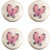 Clayre & Eef 65301 Pomello Farfalla Rosa Bianco Ø 3x1/4 cm