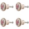 Clayre & Eef 65301 Pomello Farfalla Rosa Bianco Ø 3x1/4 cm