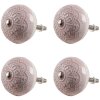 Clayre & Eef 65302 Pomello per porta in ceramica rosa motivo floreale Ø 4x3/6 cm