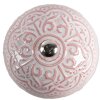Clayre & Eef 65302 Pomello per porta in ceramica rosa motivo floreale Ø 4x3/6 cm