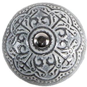 Clayre & Eef 65303 Pomello per porta Vintage Silver Ø 4x3/6 cm Set di 4 pezzi