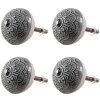 Clayre & Eef 65303 Pomello per porta Vintage Silver Ø 4x3/6 cm Set di 4 pezzi
