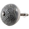 Clayre & Eef 65303 Pomello per porta Vintage Silver Ø 4x3/6 cm Set di 4 pezzi