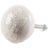 Clayre & Eef 65304 Pomello per porta in ceramica bianco motivo oro Ø4x3 cm