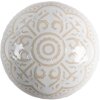 Clayre & Eef 65304 Pomello per porta in ceramica bianco motivo oro Ø4x3 cm
