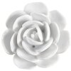 Clayre & Eef 65306 Pomello per porta in ceramica bianca a forma di fiore Ø 6x3 cm