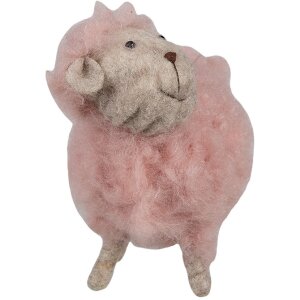 Clayre & Eef 65378 Decorazione Pecora Rosa 14x7x10 cm