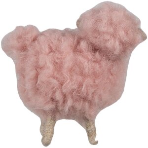 Clayre & Eef 65378 Decorazione Pecora Rosa 14x7x10 cm