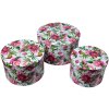 Clayre & Eef 65455 Set di cappelliere 3 pezzi motivo floreale Ø 26/22/19 cm