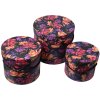 Clayre & Eef 65457 Set di cappelliere 3 pezzi motivo floreale Ø 23/20/17 cm