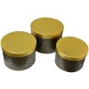 Clayre & Eef 65458 Set di cappelliere oro nero Ø 25x17 23x16 21x14 cm