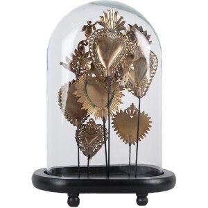 Clayre & Eef 65465 Campana di vetro Decorazione Oro 27x18x39 cm