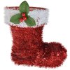 Clayre & Eef 65476 Stivali per decorazioni natalizie Rosso Bianco 25x11x26 cm