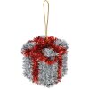Clayre & Eef 65484 Decorazione Ciondolo Scatola regalo Rosso Argento 6x6x6 cm