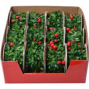 Clayre & Eef 65487 Ghirlanda di Natale 270 cm Set 12 Verde Rosso