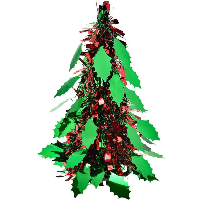 Clayre & Eef 65540S Decorazione Albero di Natale Rosso Verde Ø 12x25 cm