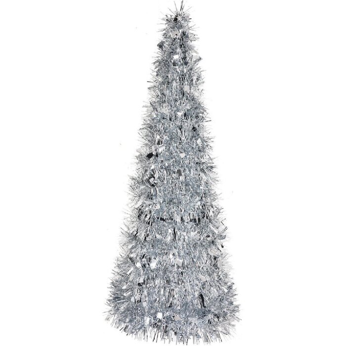 Clayre & Eef 65541L decorazione albero di Natale argento Ø 18x46 cm