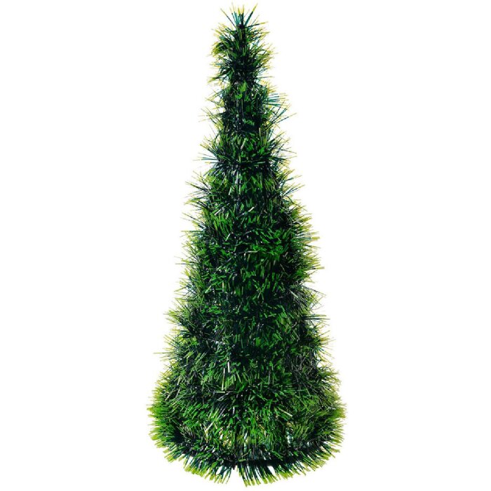 Clayre & Eef 65542L Decorazione Albero di Natale Ø18x46cm Plastica Verde