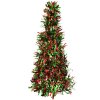Clayre & Eef 65543M Decorazione Albero di Natale Rosso Verde Ø 17x38 cm