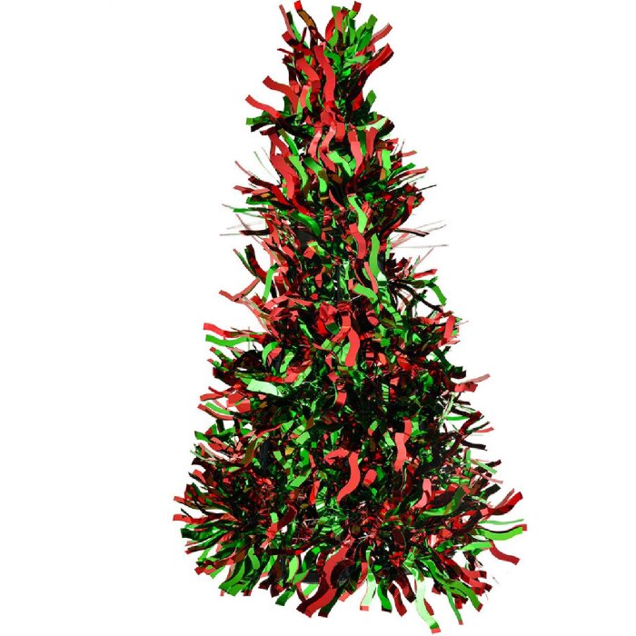Clayre & Eef 65543S Decorazione Albero di Natale Rosso Verde Ø 12x25 cm