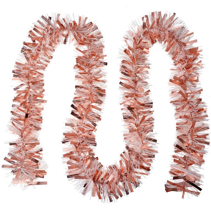 Clayre & Eef 65552 Decorazione Ghirlanda di Natale Oro Rosa 200 cm