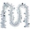 Clayre & Eef 65560 Ghirlanda di Natale 200 cm Pupazzo di neve Argento