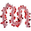 Clayre & Eef 65561R Decorazione natalizia a ghirlanda rossa bianca 200 cm