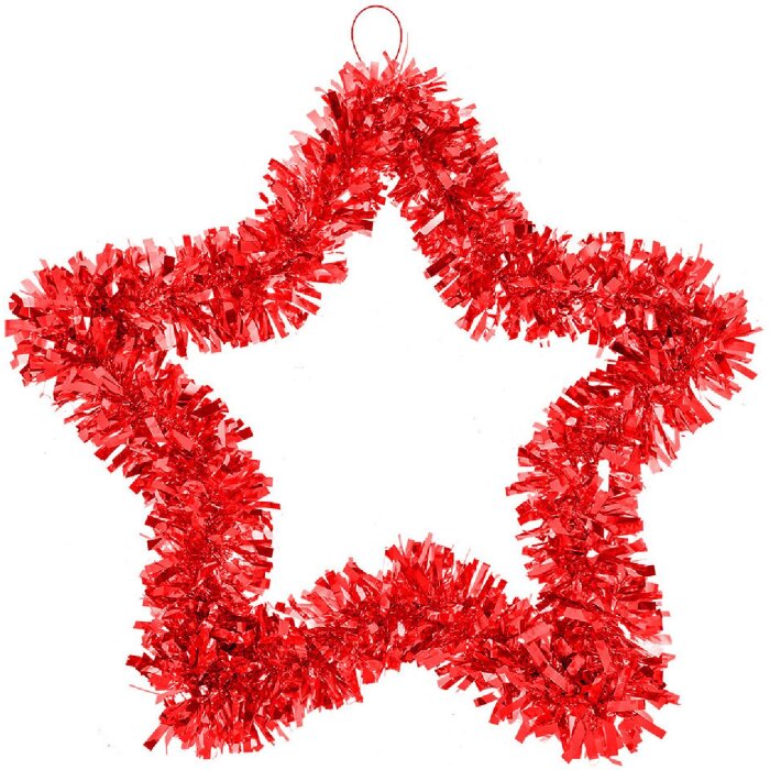 Clayre & Eef 65564 Decorazione Stella Rossa 45x2x45 cm