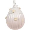 Clayre & Eef 6CE1697 Vaso portaoggetti Bunny Ø16x23 cm Fiori bianchi