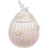 Clayre & Eef 6CE1697 Vaso portaoggetti Bunny Ø16x23 cm Fiori bianchi
