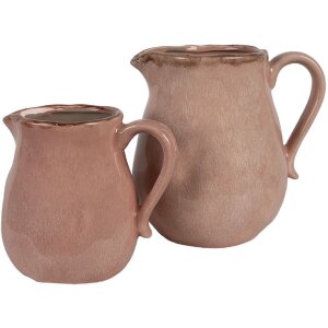 Clayre & Eef 6CE1713P Brocca da decorazione rosa 17x13x15 cm