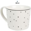 Clayre & Eef 6CEMU0144 Tazza bianca con cuori neri 12x8x7 cm 275 ml