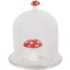 Clayre & Eef 6GL4444 Campana di vetro rosso bianco Ø 10x12 cm