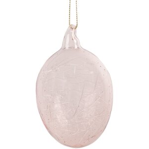 Clayre & Eef 6GL4447 Decorazione Uovo in vetro rosa...