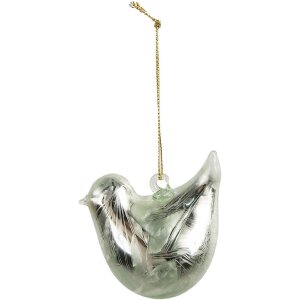 Clayre & Eef 6GL4453 Appendino decorativo per uccelli in vetro 7x4x6 cm
